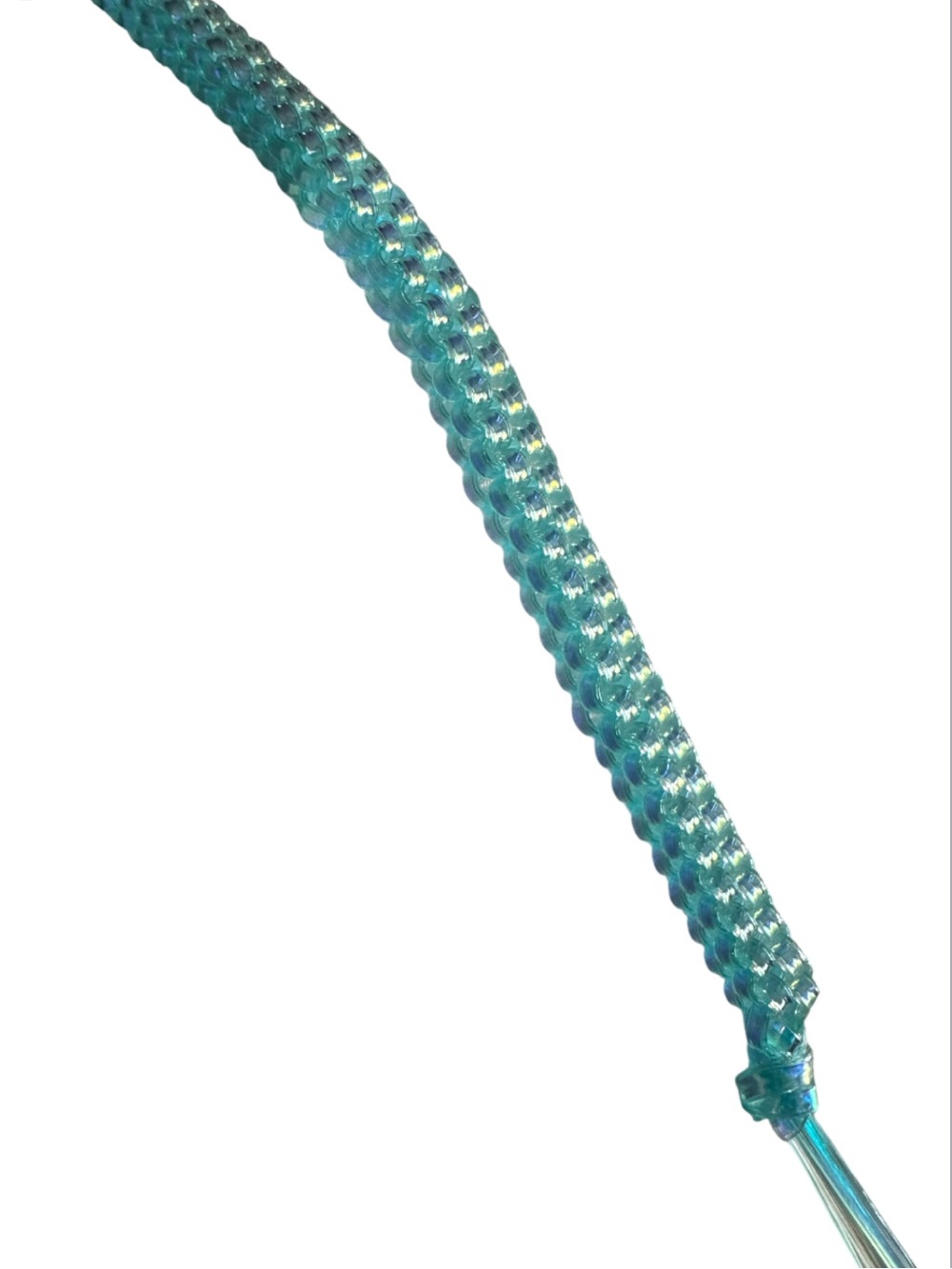 Blue Iridescent Box Braid Lanyard Keychain